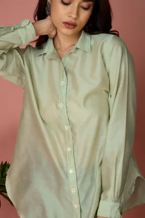 button down chanderi shirt - Sage & Whispers