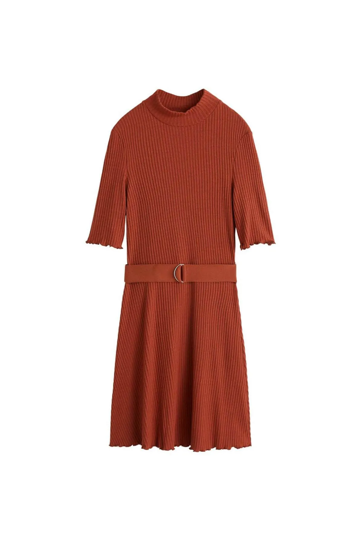 13101 Burnt Orange Sweater Dress