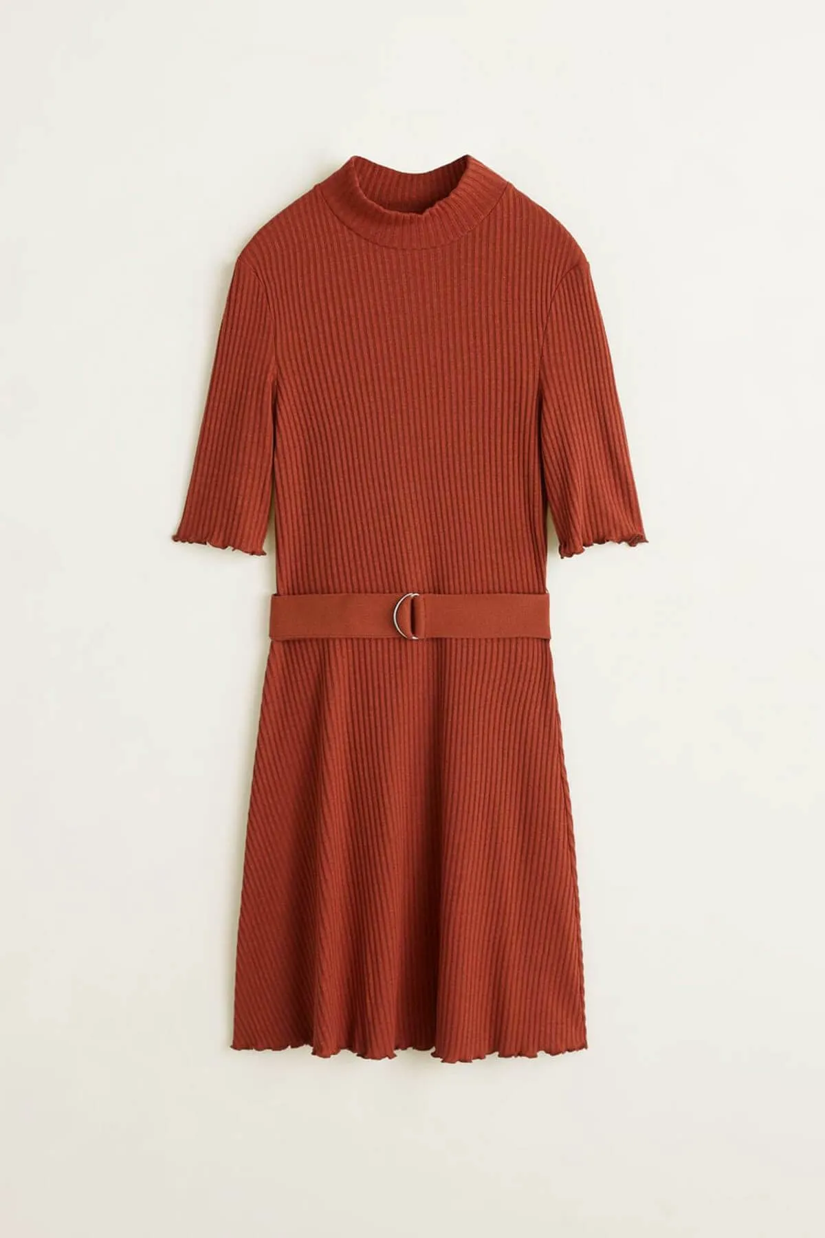 13101 Burnt Orange Sweater Dress