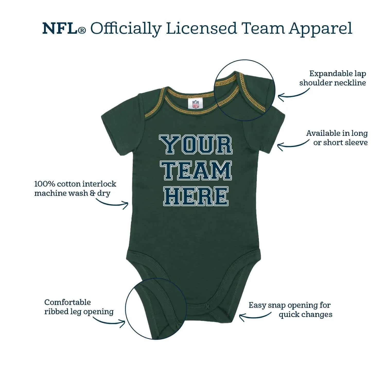 3-Piece Baby Boys Green Bay Packers Bodysuit, Sleep 'N Play, and Cap Set