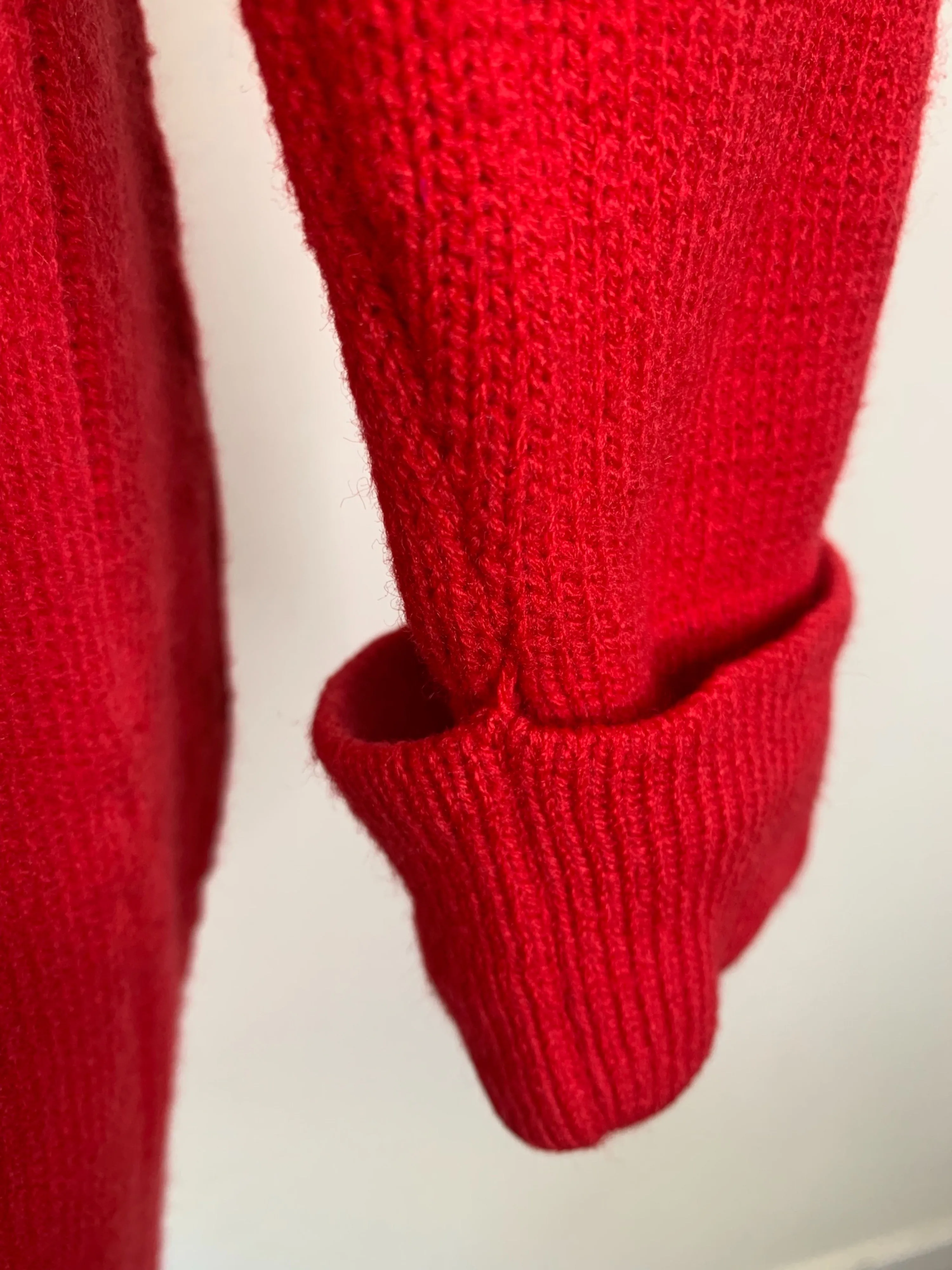 '80s Red Cable Knit Sweater Dress by Liz Claiborne