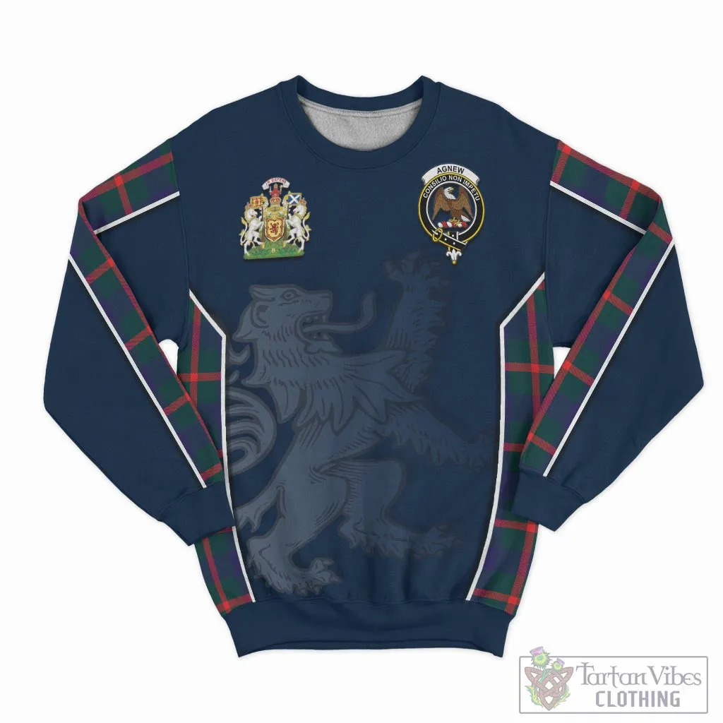 Agnew Tartan Sweater with Family Crest and Lion Rampant Vibes Sport Style