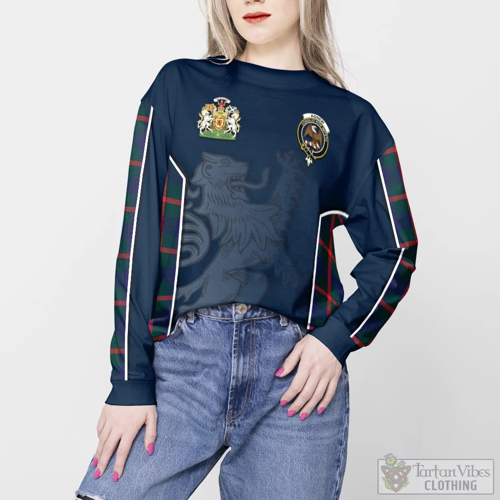 Agnew Tartan Sweater with Family Crest and Lion Rampant Vibes Sport Style