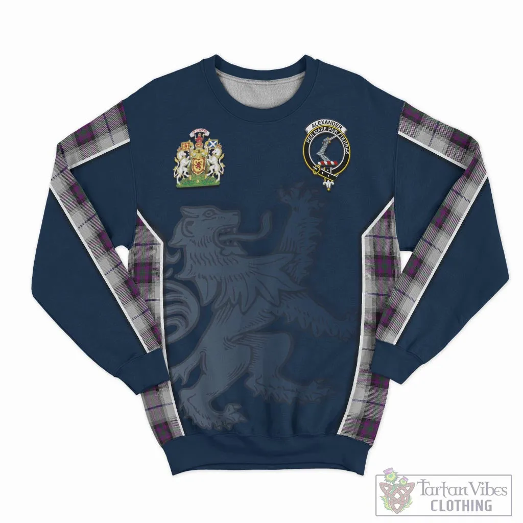 Alexander of Menstry Dress Tartan Sweater with Family Crest and Lion Rampant Vibes Sport Style