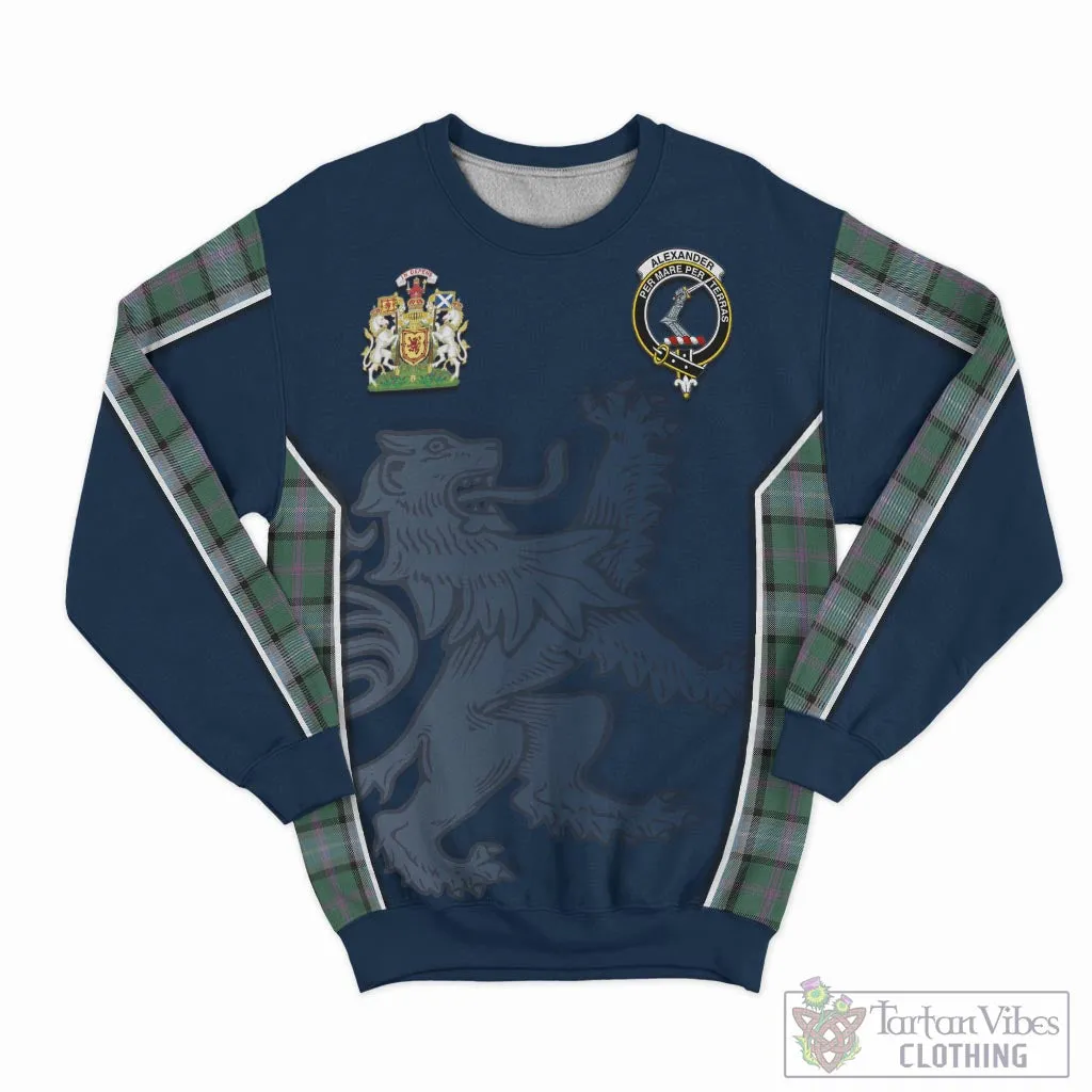 Alexander of Menstry Hunting Tartan Sweater with Family Crest and Lion Rampant Vibes Sport Style