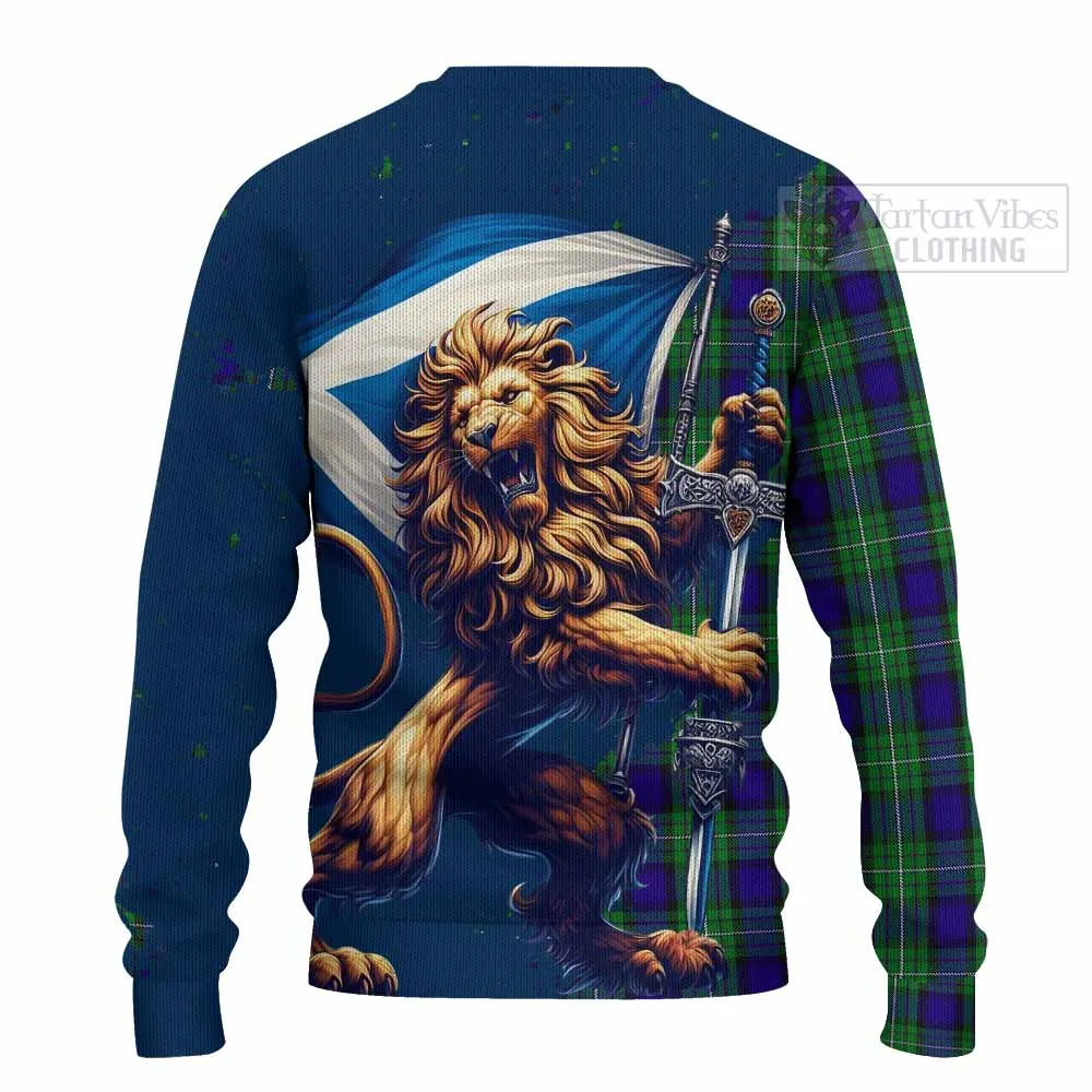 Alexander Tartan Family Crest Knitted Sweater with Scottish Majestic Lion