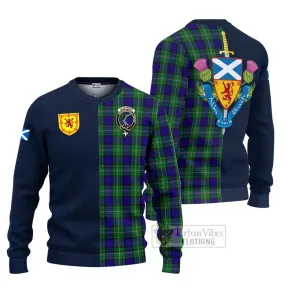 Alexander Tartan Ugly Sweater with Scottish Lion Royal Arm Half Style