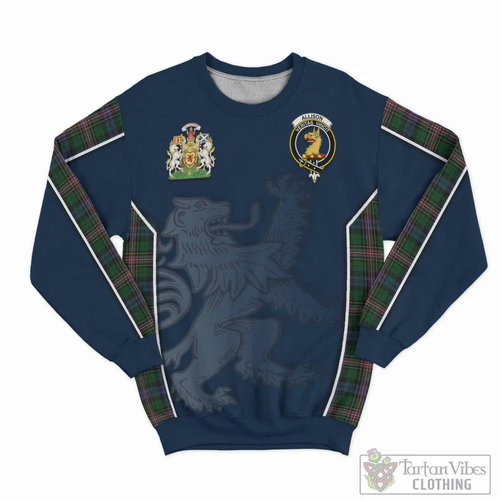 Allison Tartan Sweater with Family Crest and Lion Rampant Vibes Sport Style