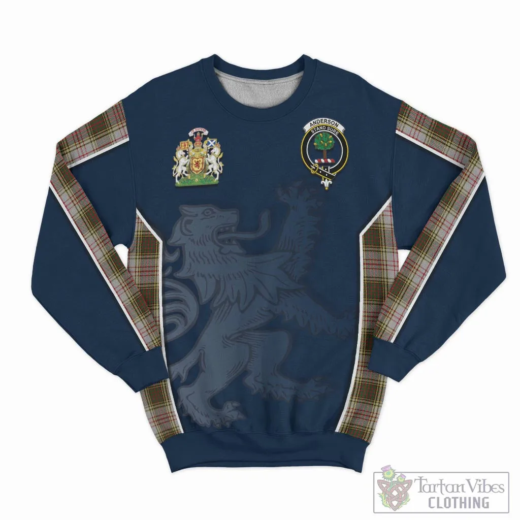 Anderson Dress Tartan Sweater with Family Crest and Lion Rampant Vibes Sport Style