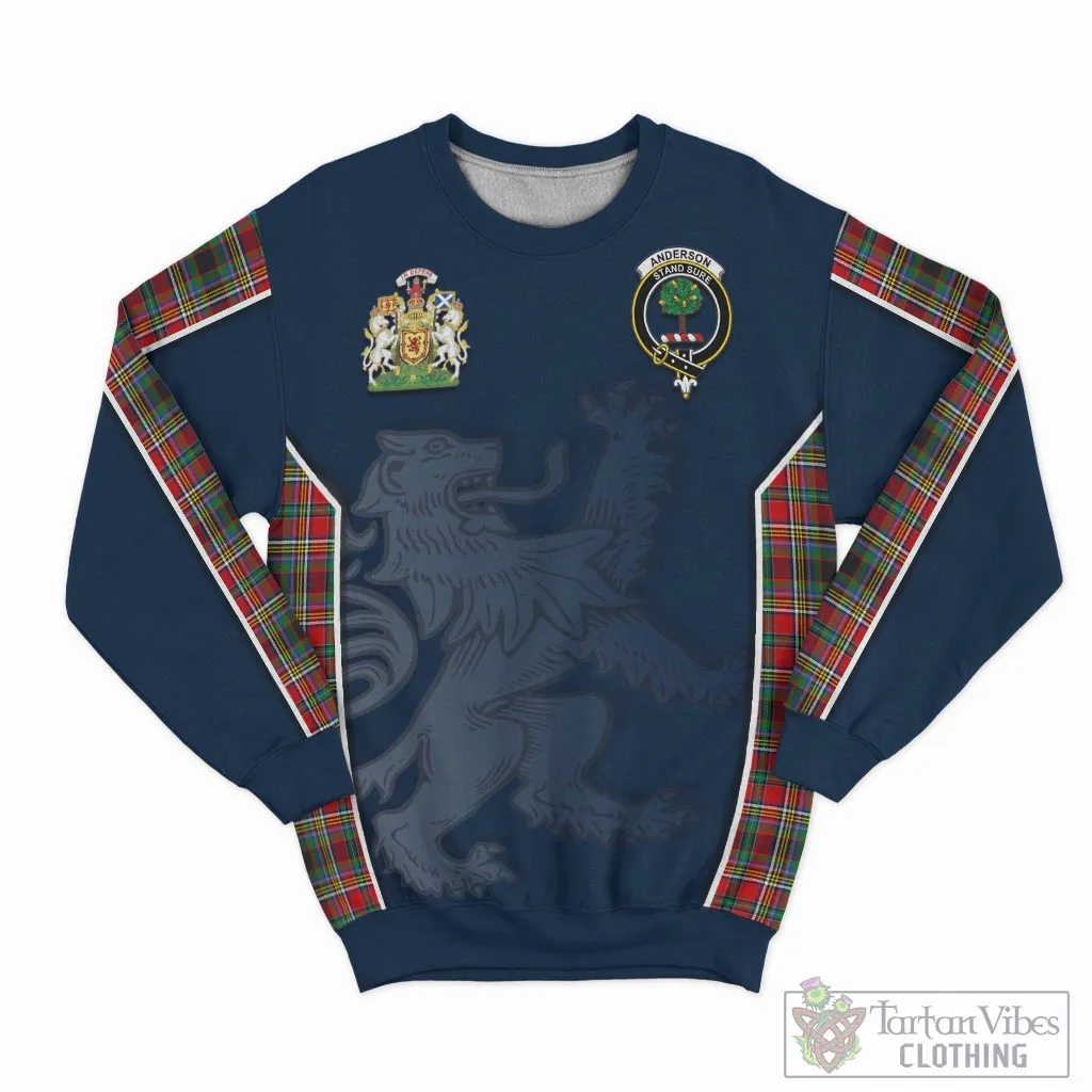 Anderson of Arbrake Tartan Sweater with Family Crest and Lion Rampant Vibes Sport Style