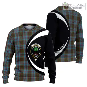 Anderson Tartan Ugly Sweater with Family Crest Circle Style