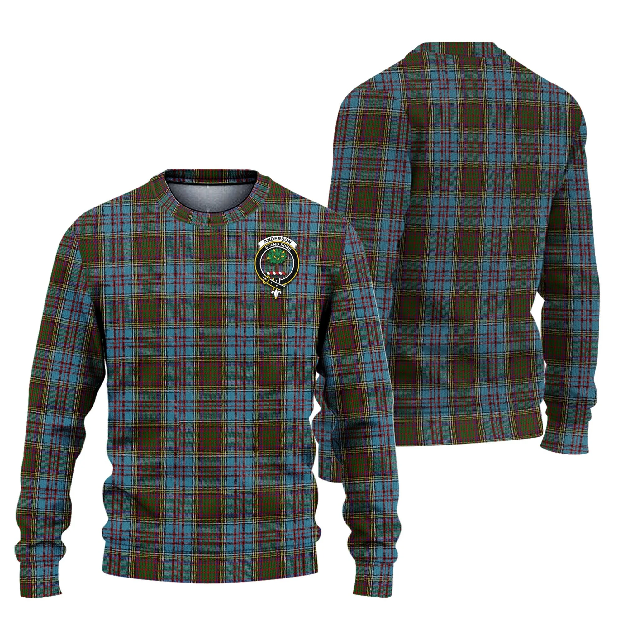 Anderson Tartan Ugly Sweater with Family Crest