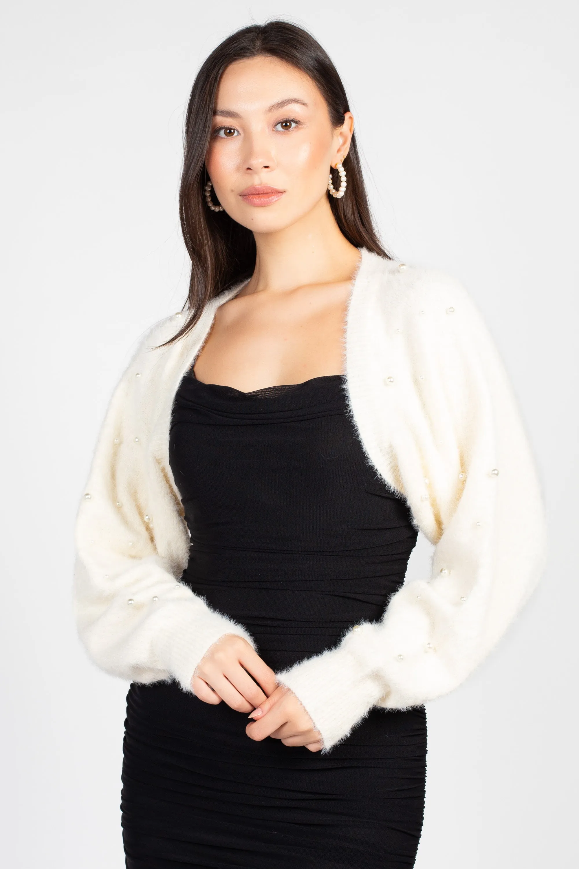 Antonia Fuzzy Pearl Shrug