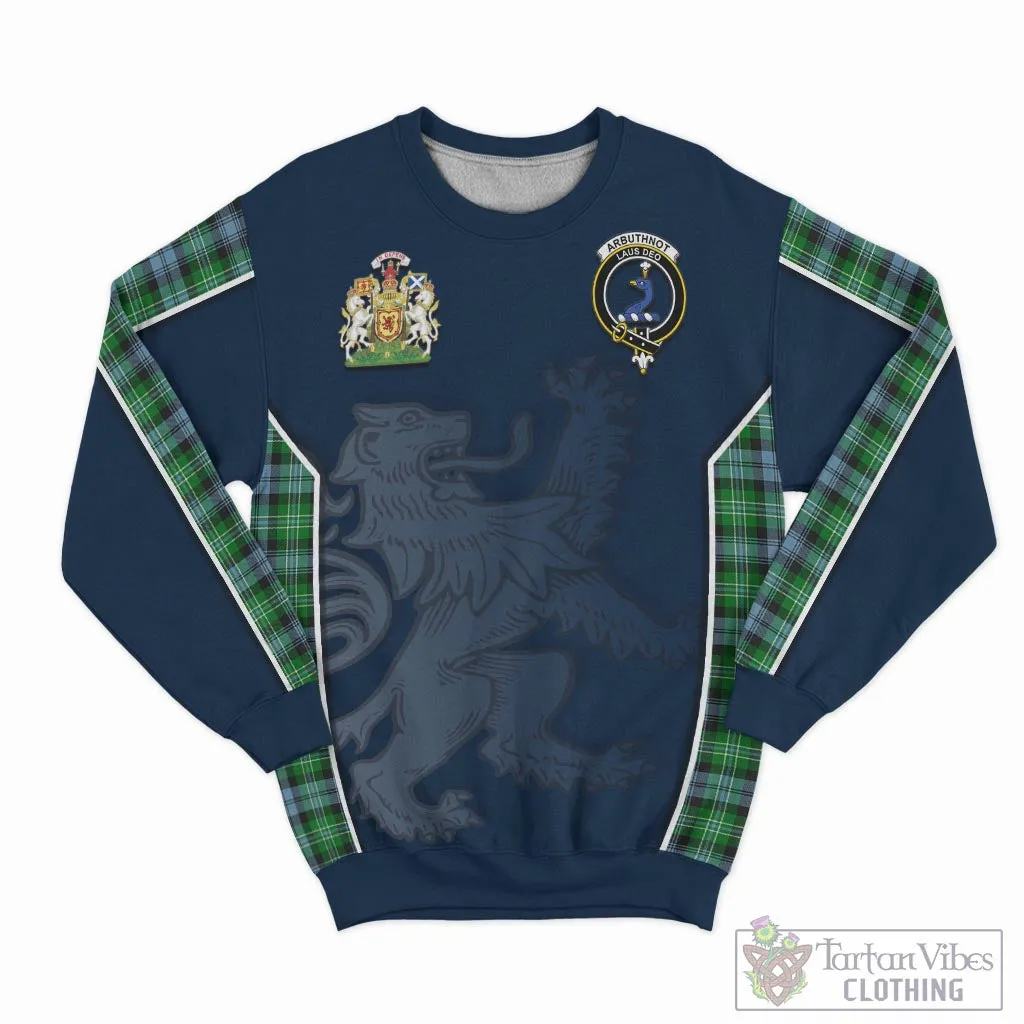 Arbuthnot Ancient Tartan Sweater with Family Crest and Lion Rampant Vibes Sport Style