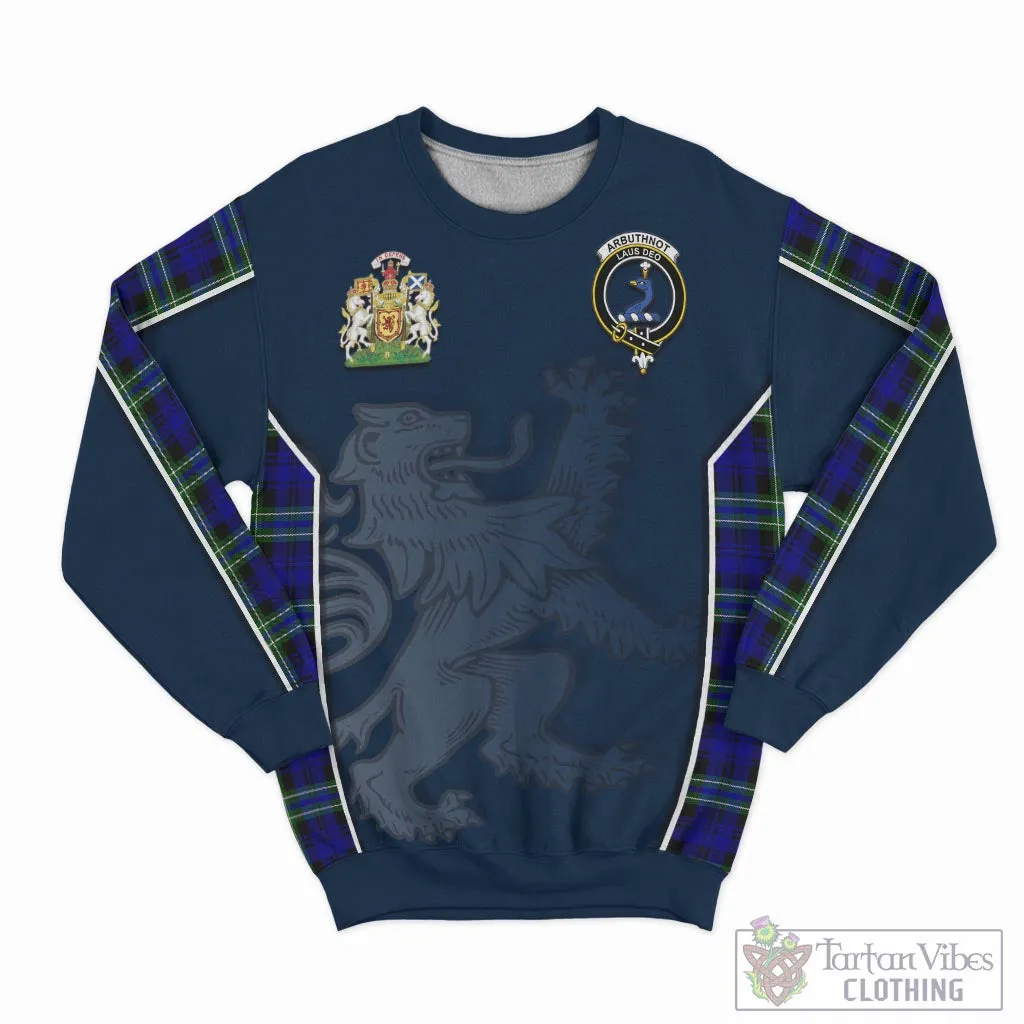 Arbuthnot Modern Tartan Sweater with Family Crest and Lion Rampant Vibes Sport Style