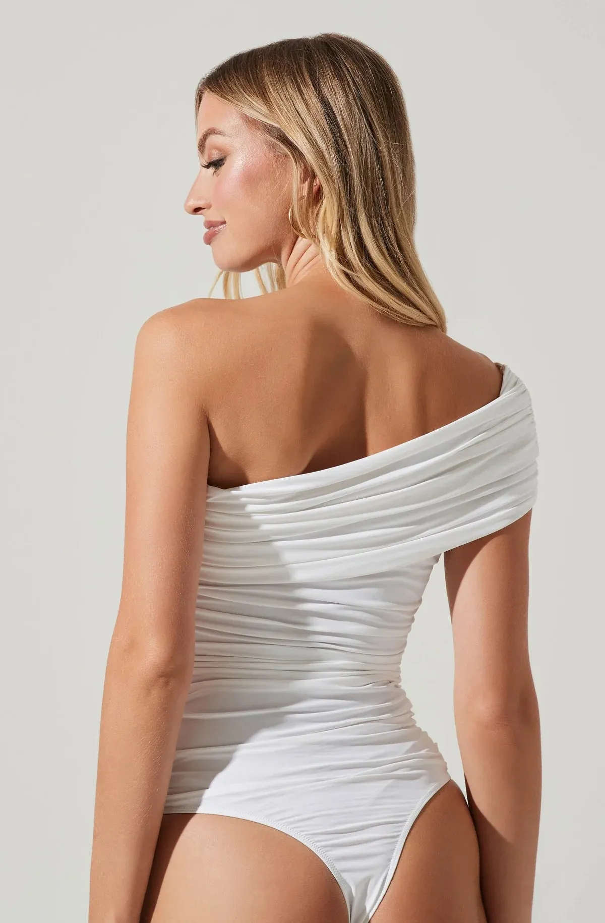 AST Juni White One Shoulder Bodysuit