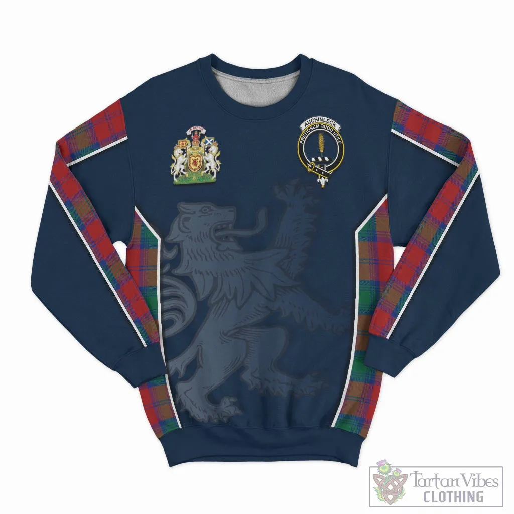 Auchinleck (Affleck) Tartan Sweater with Family Crest and Lion Rampant Vibes Sport Style