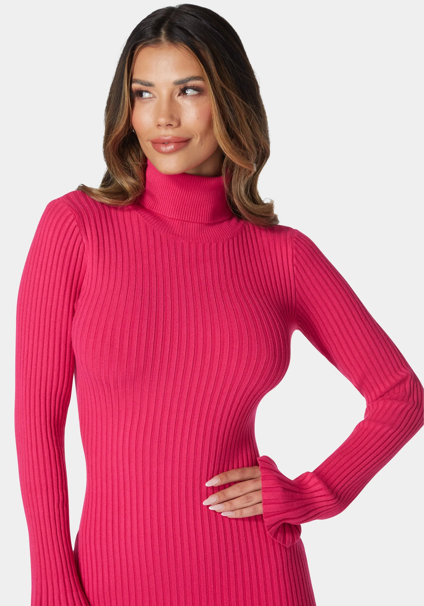 Autumn Bell Sleeve Sweater Dress