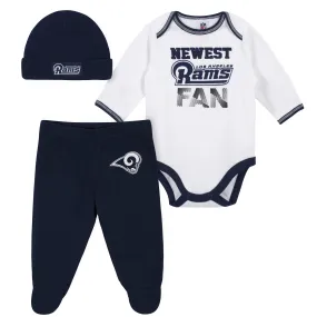 Baby Boys Los Angeles Rams 3-Piece Bodysuit, Pant and Cap Set