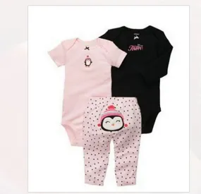 Baby Girls 3-pc Bodysuit With Matching Pants