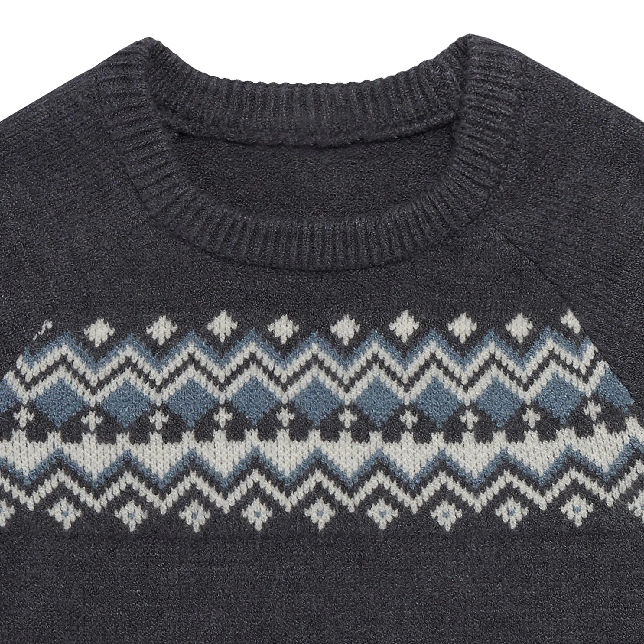 Baby Girls Dark Grey Heather Fair Isle Sweater Dress