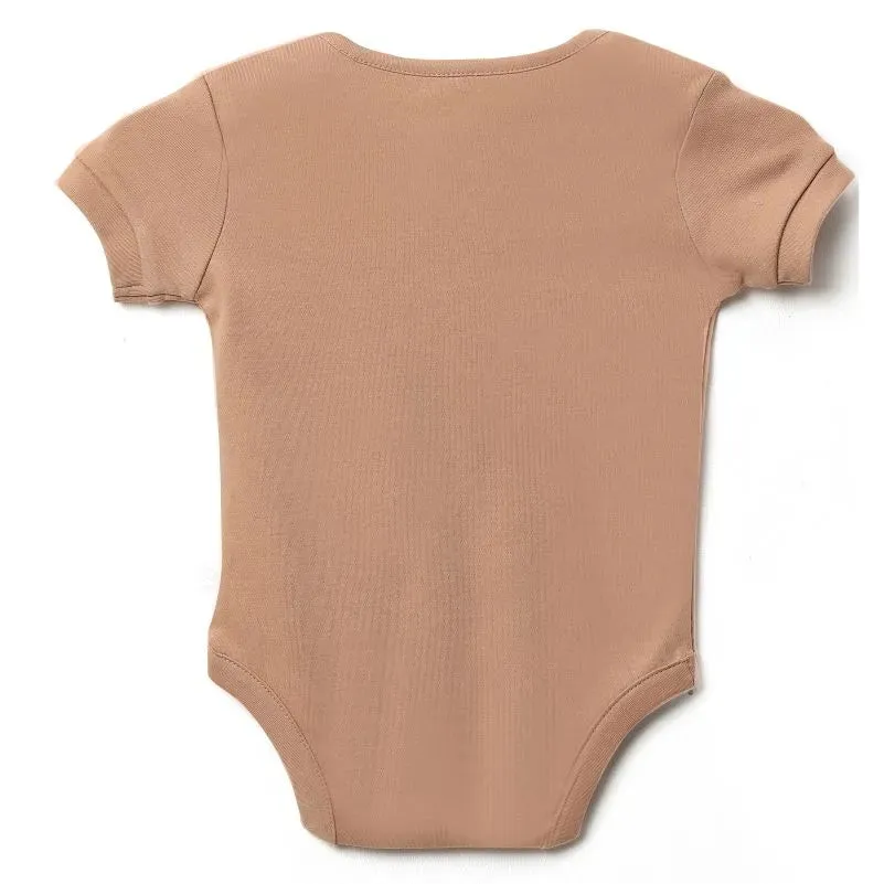 Baby Short Sleeves Bodysuit - Ruby Tan