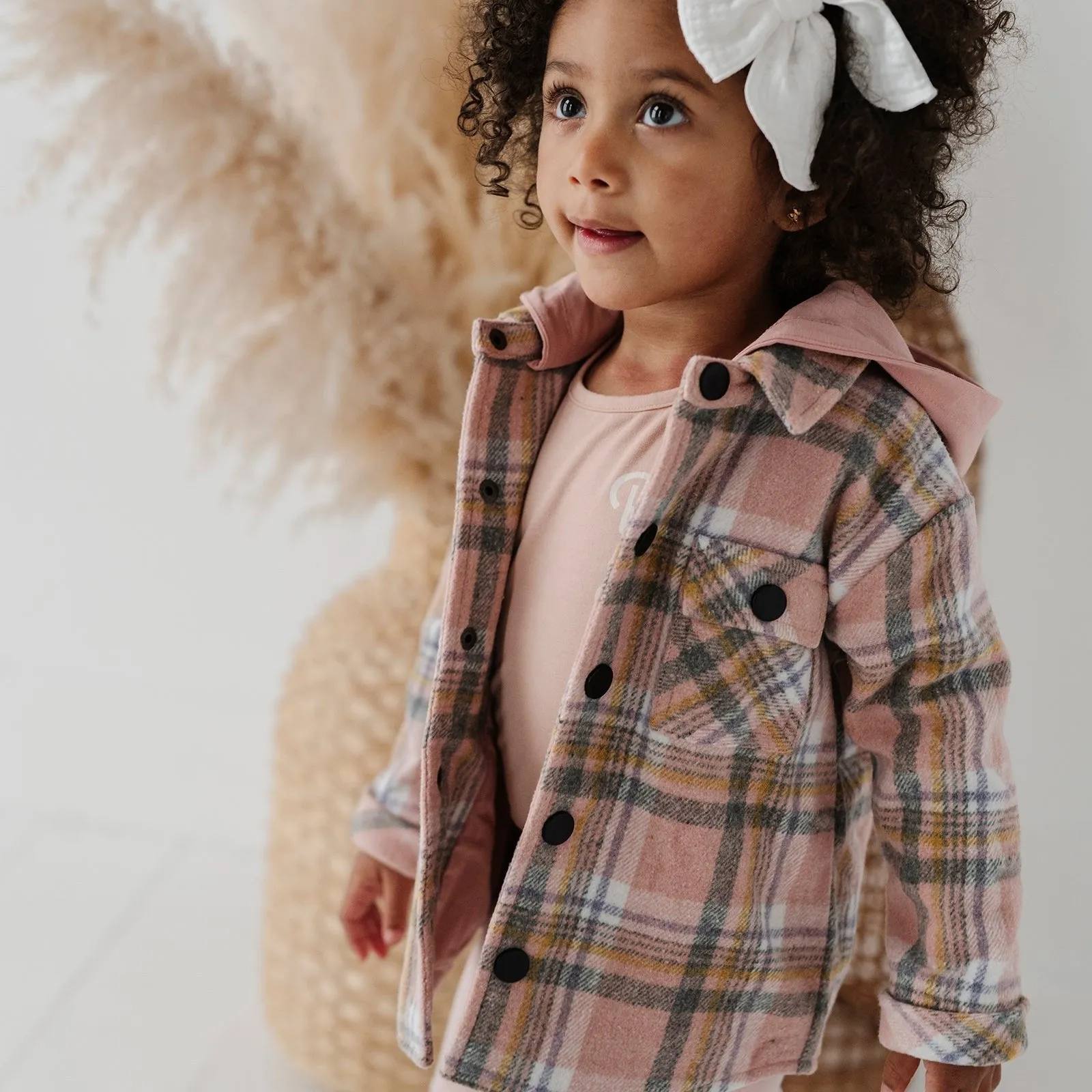 Babysprouts - Hooded Shacket - Pink Plaid