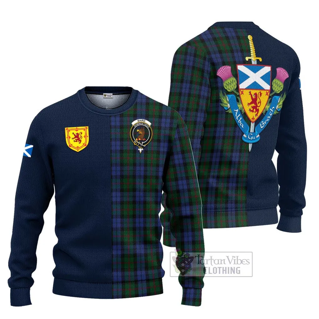 Baird Tartan Ugly Sweater with Scottish Lion Royal Arm Half Style