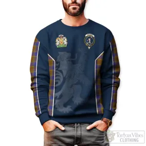 Balfour Tartan Sweater with Family Crest and Lion Rampant Vibes Sport Style