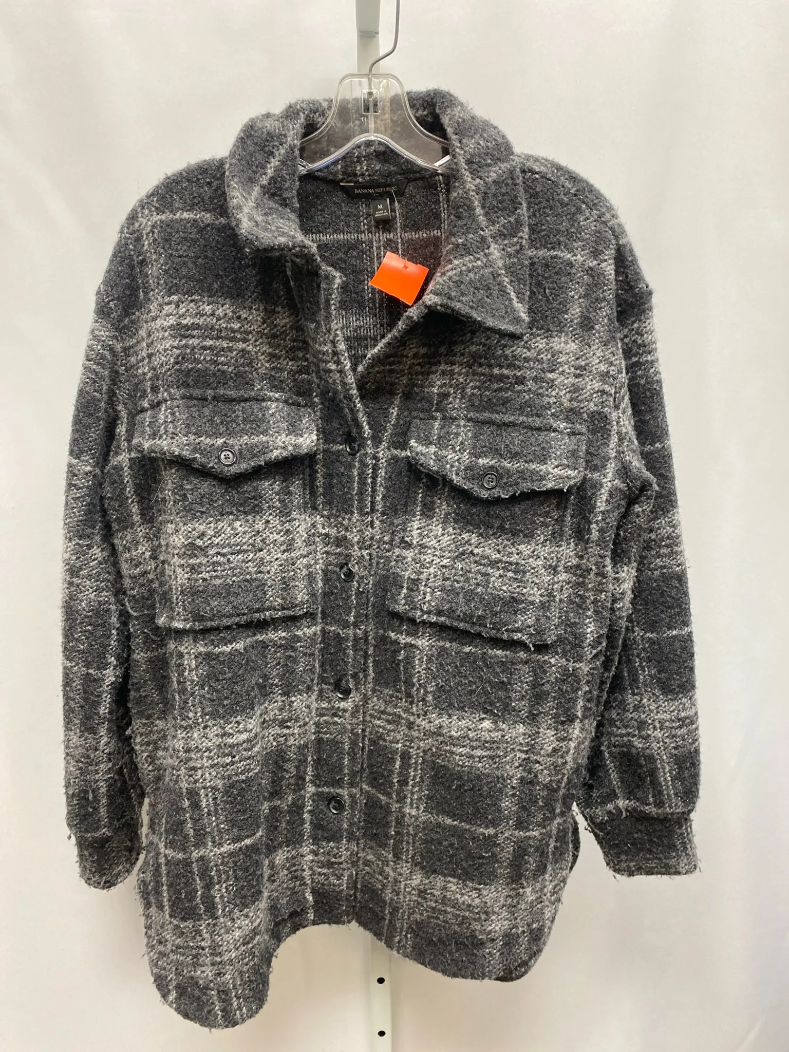 Banana Republic Size Medium Gray Plaid Shacket