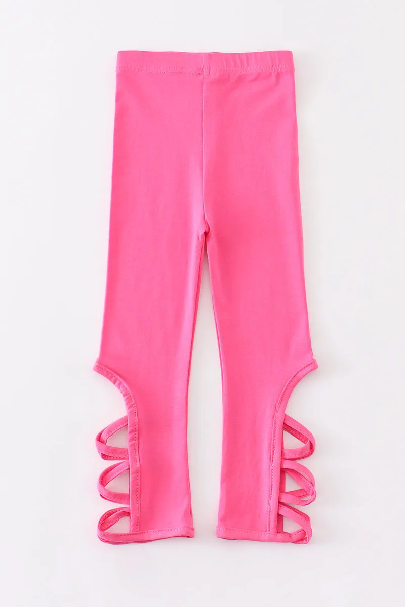 Barbie pink hollow out legging