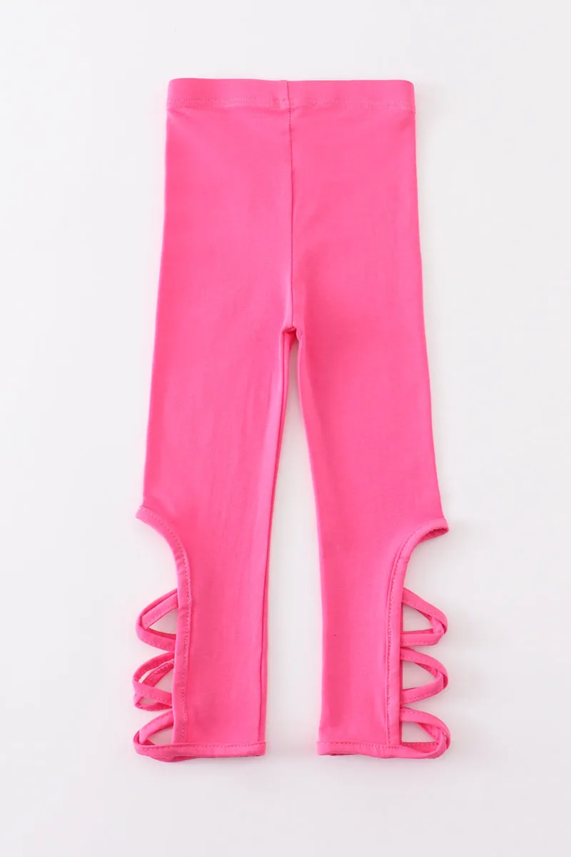 Barbie pink hollow out legging