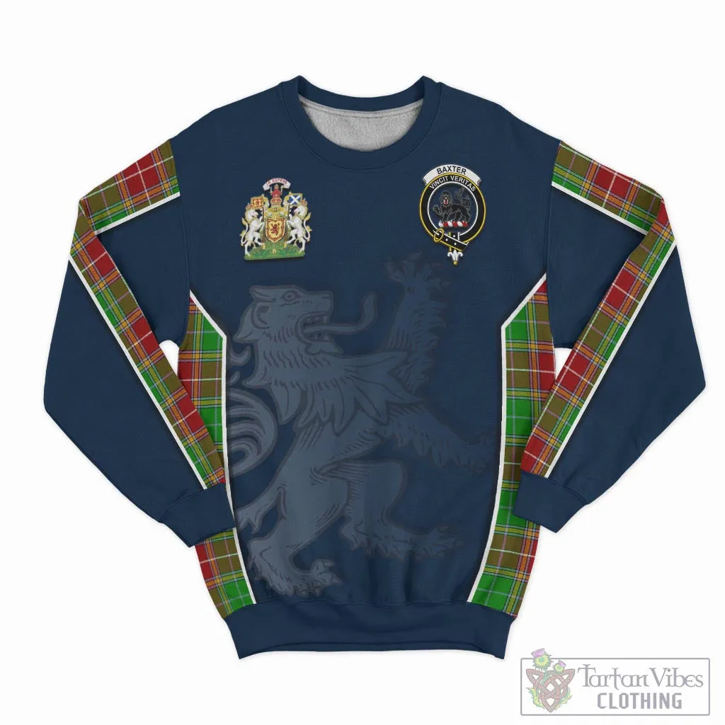 Baxter Modern Tartan Sweater with Family Crest and Lion Rampant Vibes Sport Style