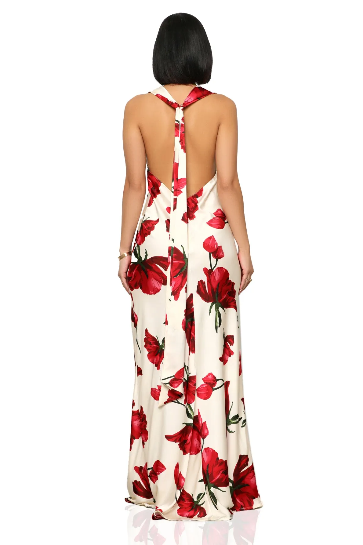 Bed Of Roses Maxi Dress (Red Multi)