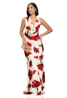 Bed Of Roses Maxi Dress (Red Multi)