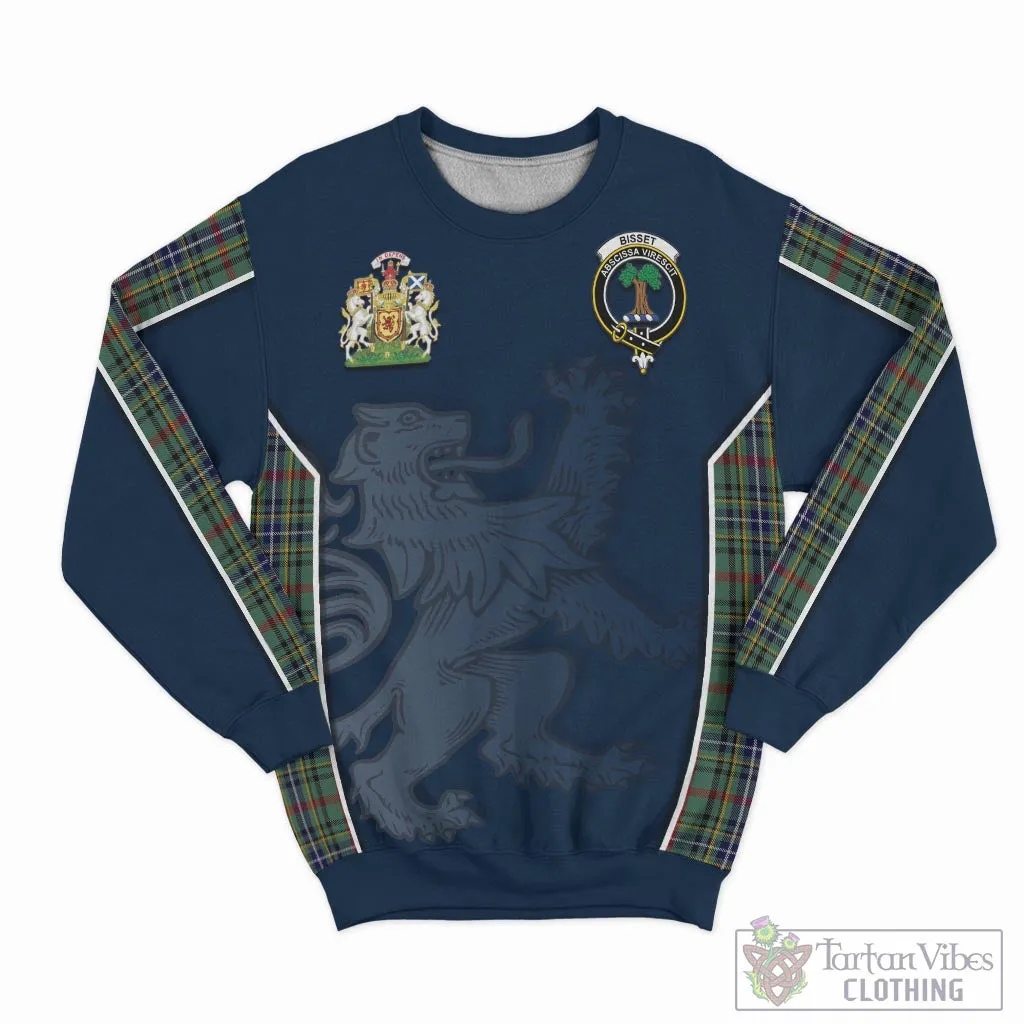 Bisset Tartan Sweater with Family Crest and Lion Rampant Vibes Sport Style