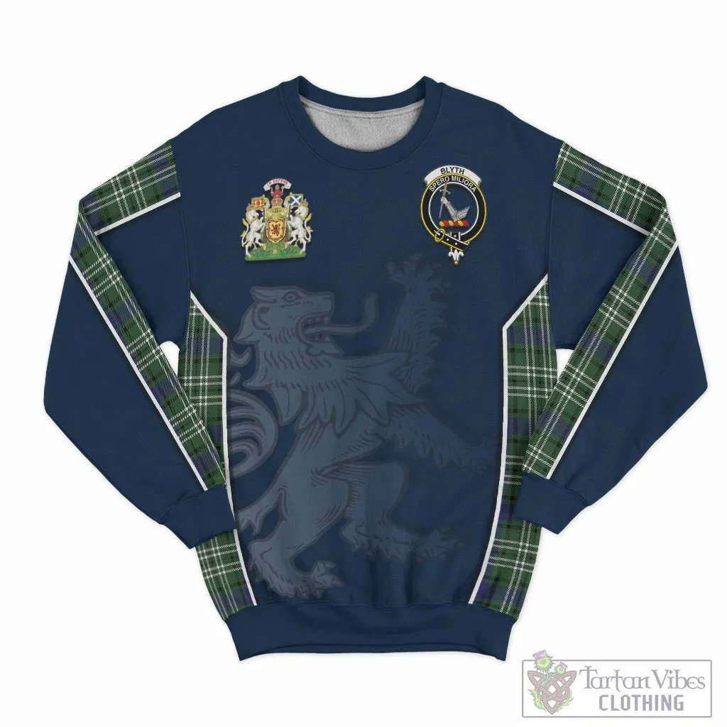 Blyth Tartan Sweater with Family Crest and Lion Rampant Vibes Sport Style