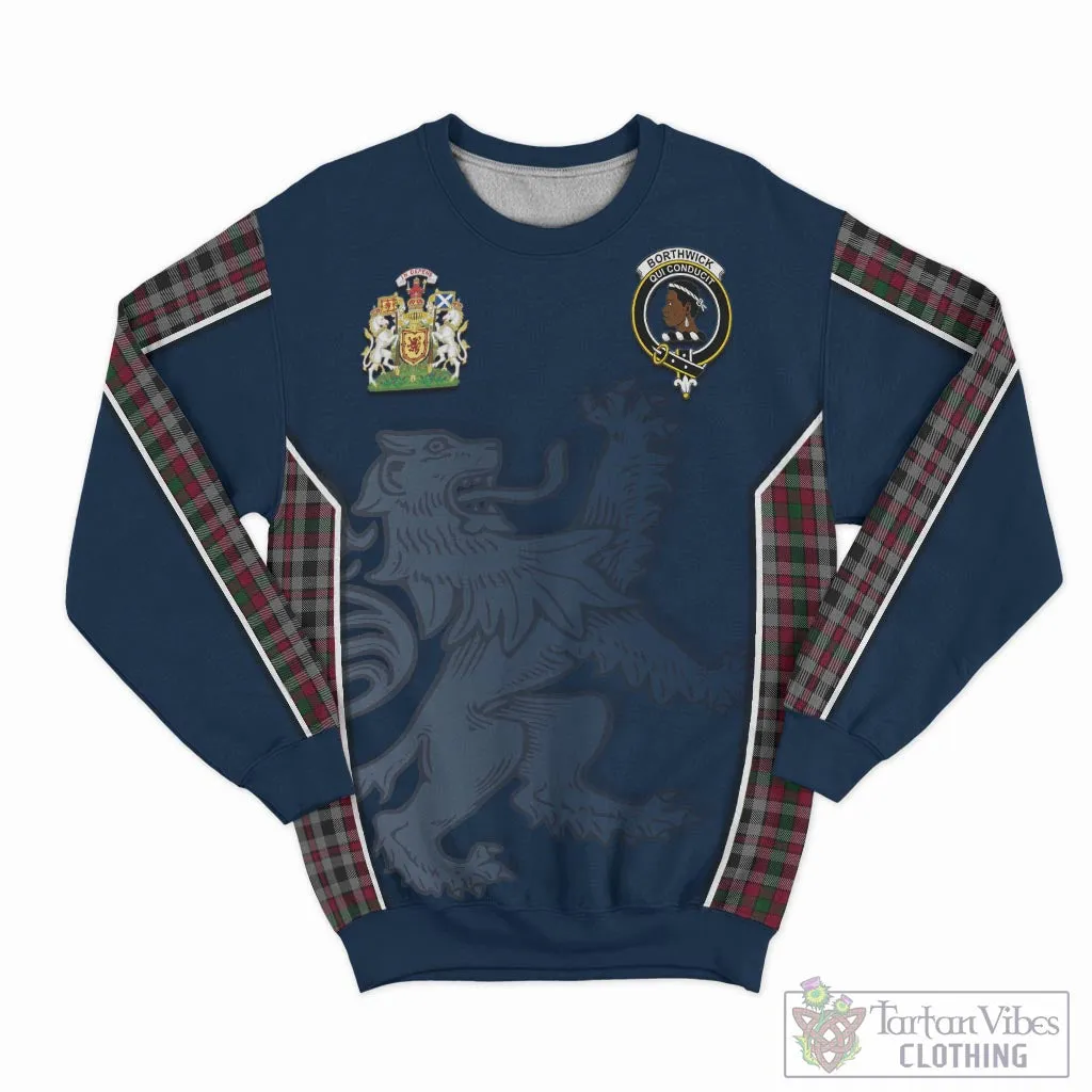 Borthwick Tartan Sweater with Family Crest and Lion Rampant Vibes Sport Style