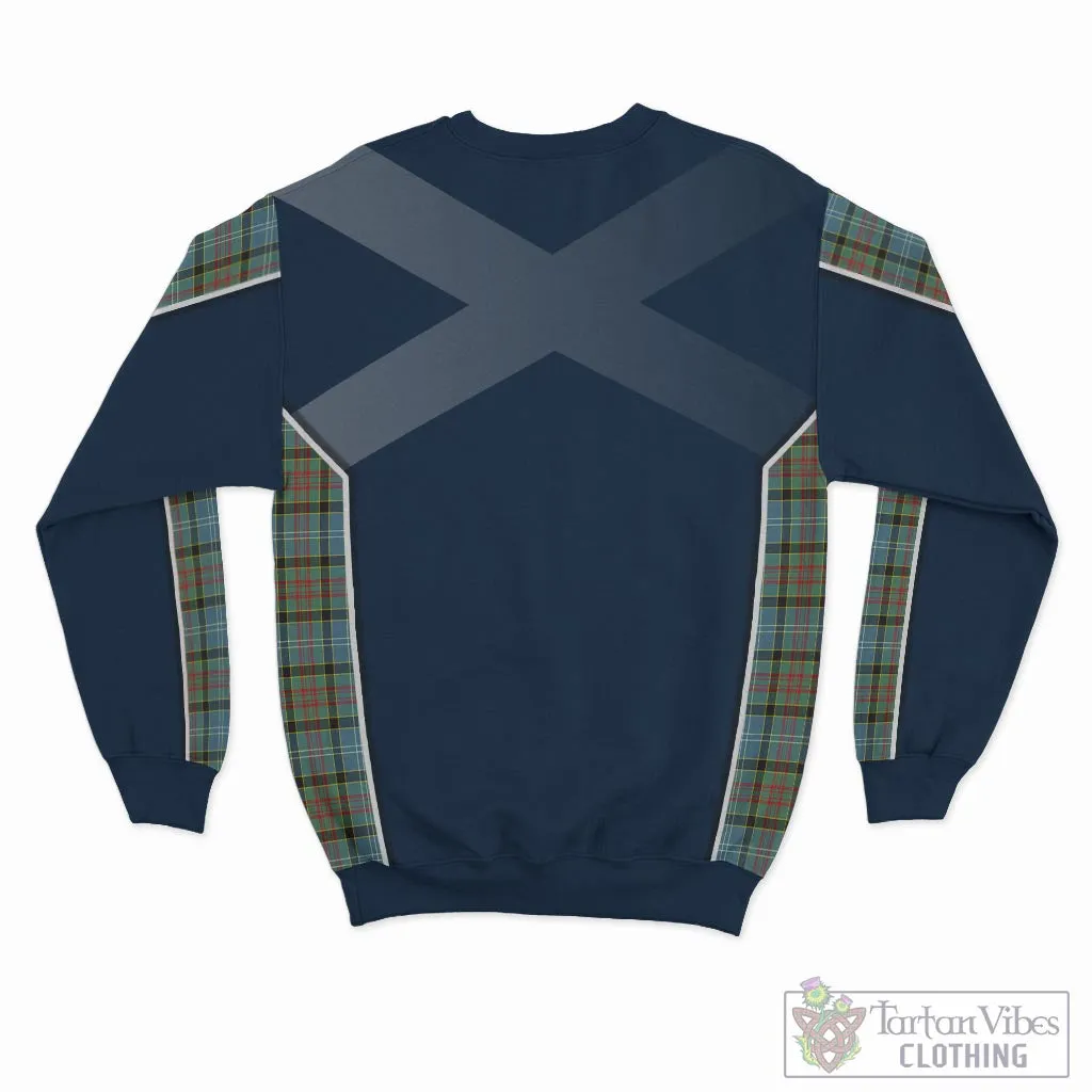 Brisbane Tartan Sweater with Family Crest and Lion Rampant Vibes Sport Style