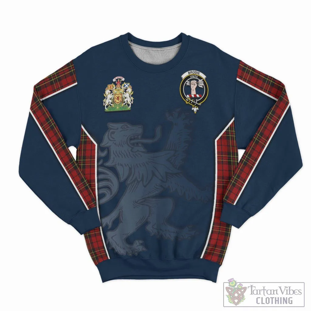 Brodie Tartan Sweater with Family Crest and Lion Rampant Vibes Sport Style