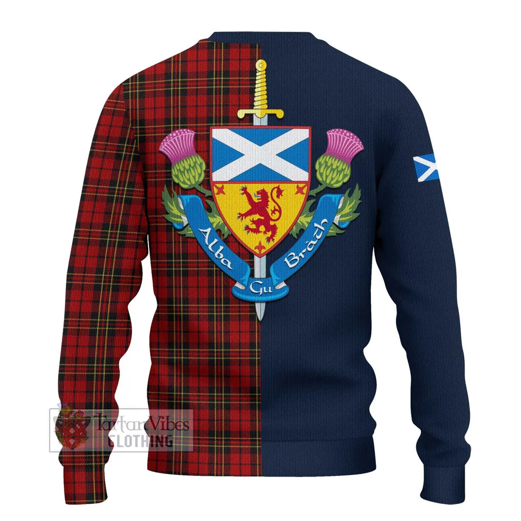 Brodie Tartan Ugly Sweater with Scottish Lion Royal Arm Half Style