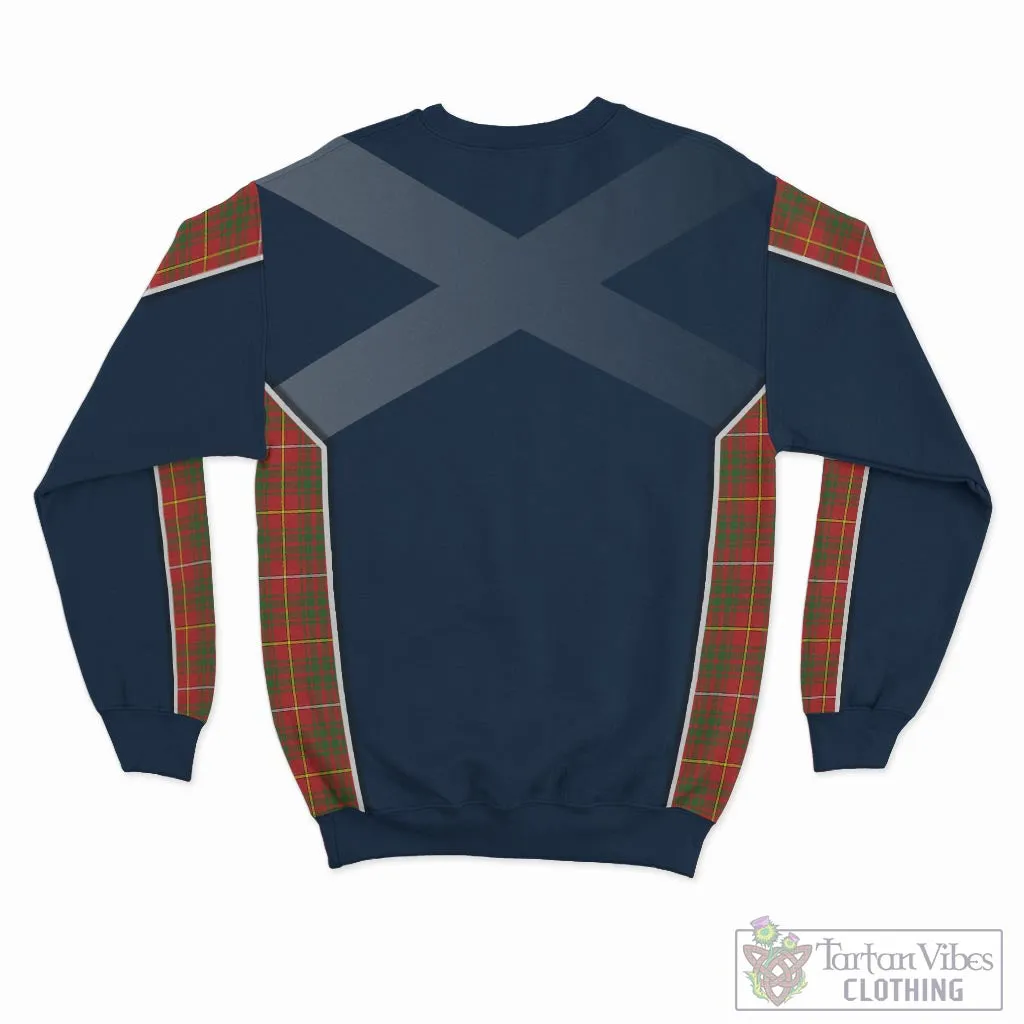 Bruce Modern Tartan Sweater with Family Crest and Lion Rampant Vibes Sport Style