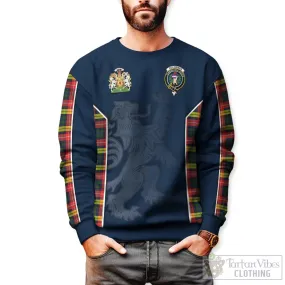 Buchanan Modern Tartan Sweater with Family Crest and Lion Rampant Vibes Sport Style