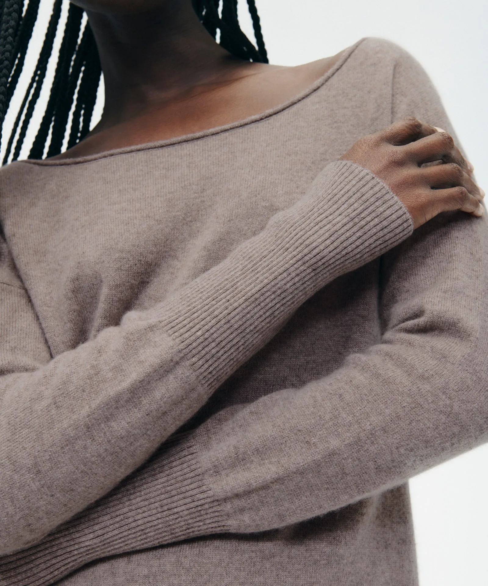 Cashmere Boatneck Mini Sweater Dress