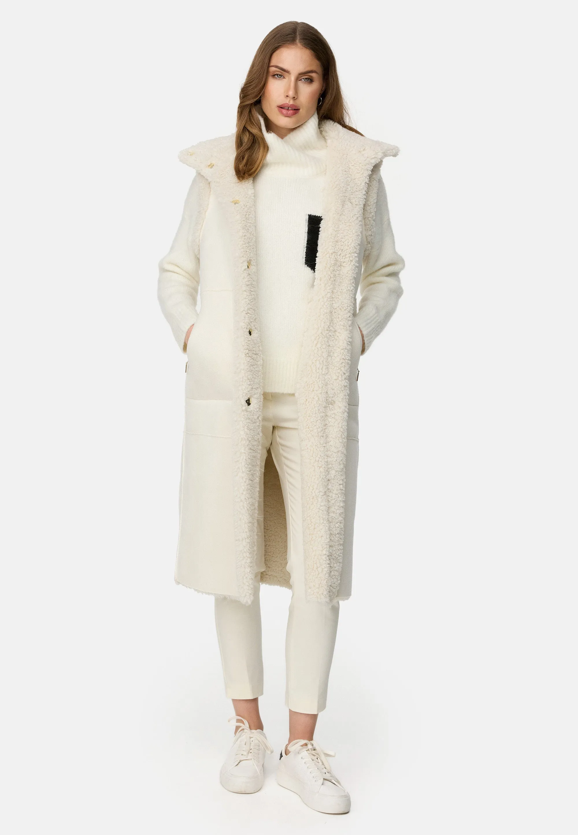 CATNOIR Cream Fluffy Long Gilet