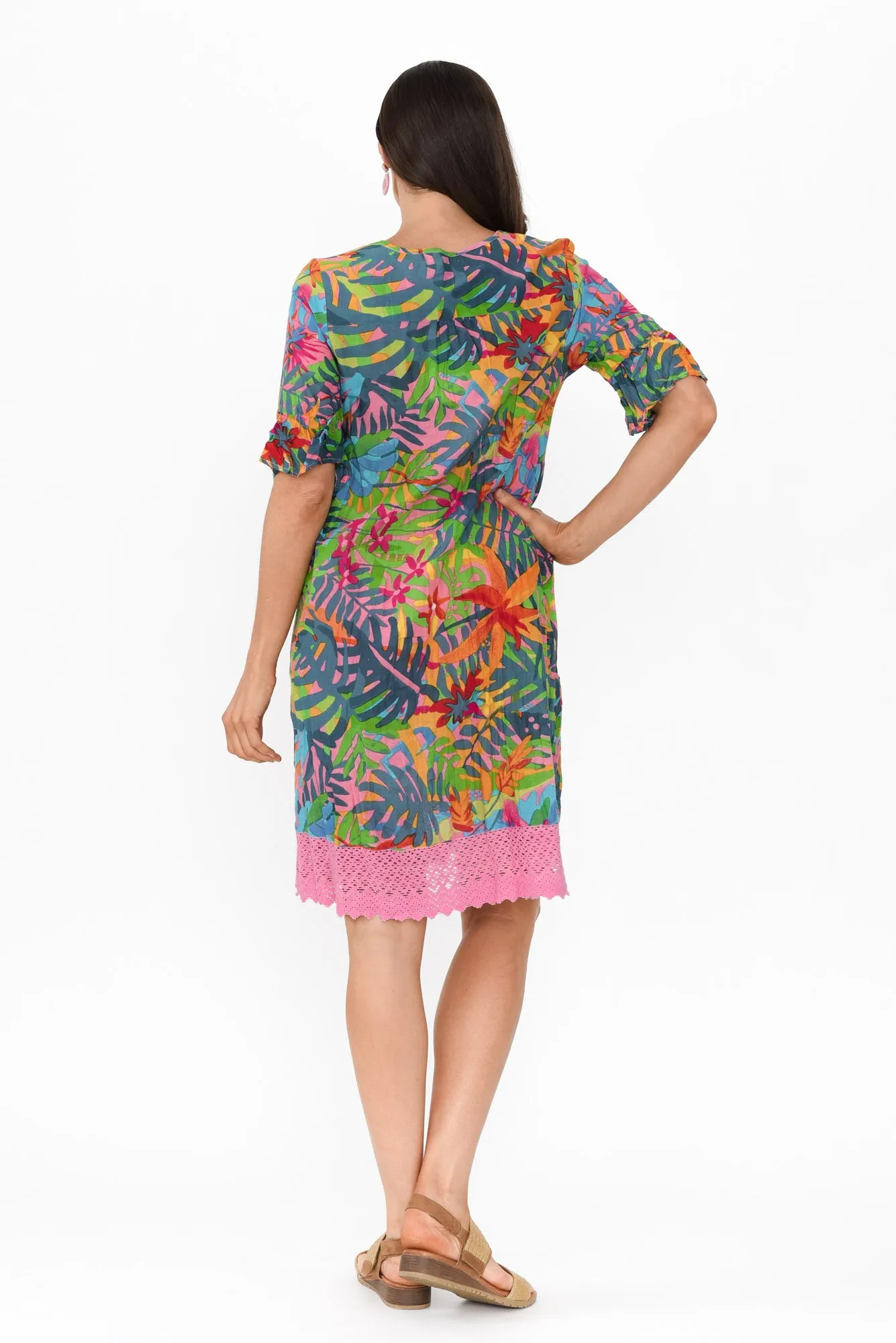 Cayman Green Jungle Cotton Tunic Dress