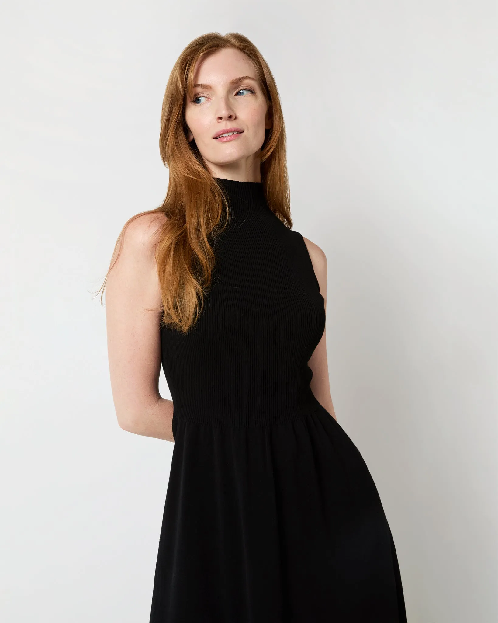 Charlotte Dress in Black Ice Cotton