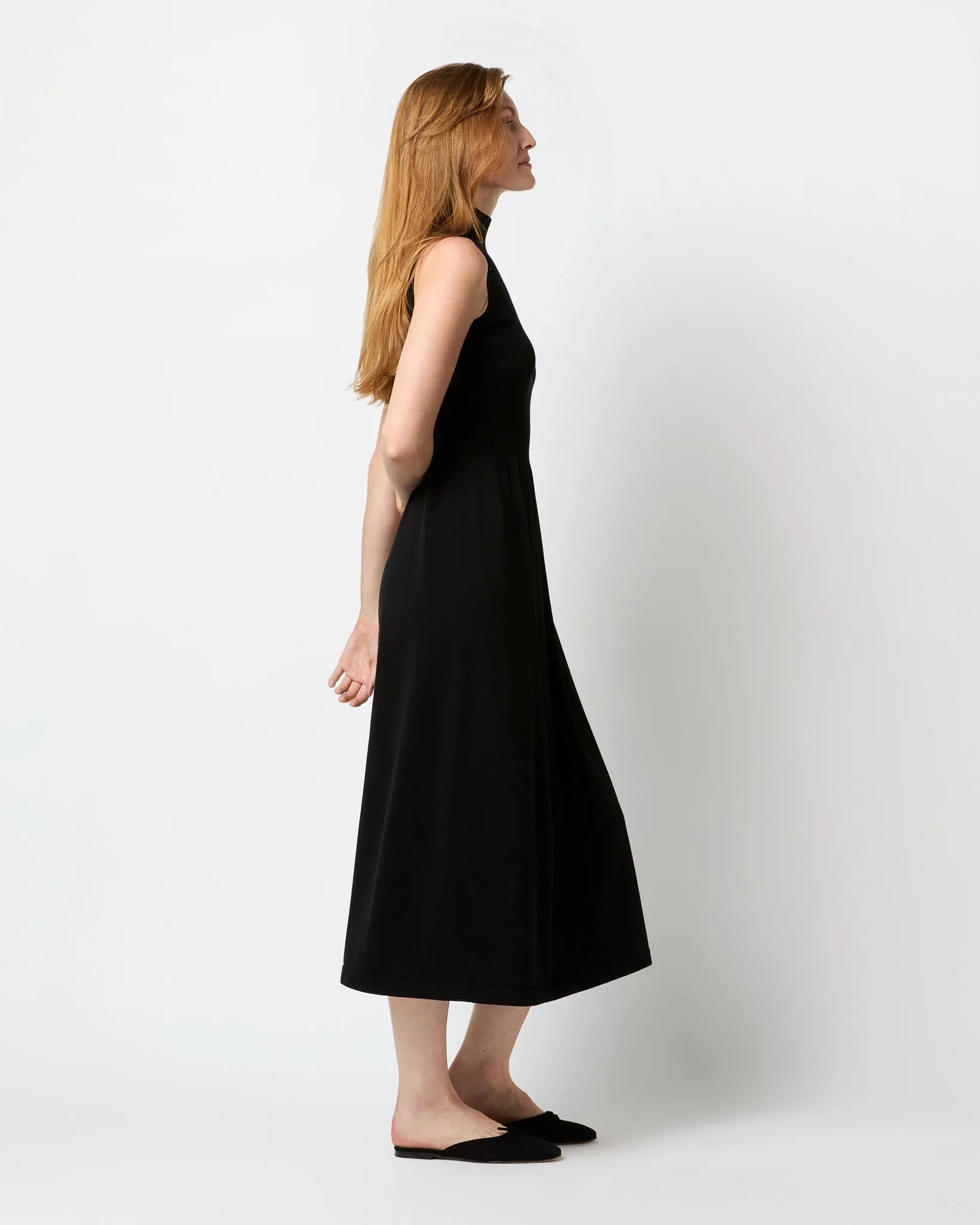 Charlotte Dress in Black Ice Cotton