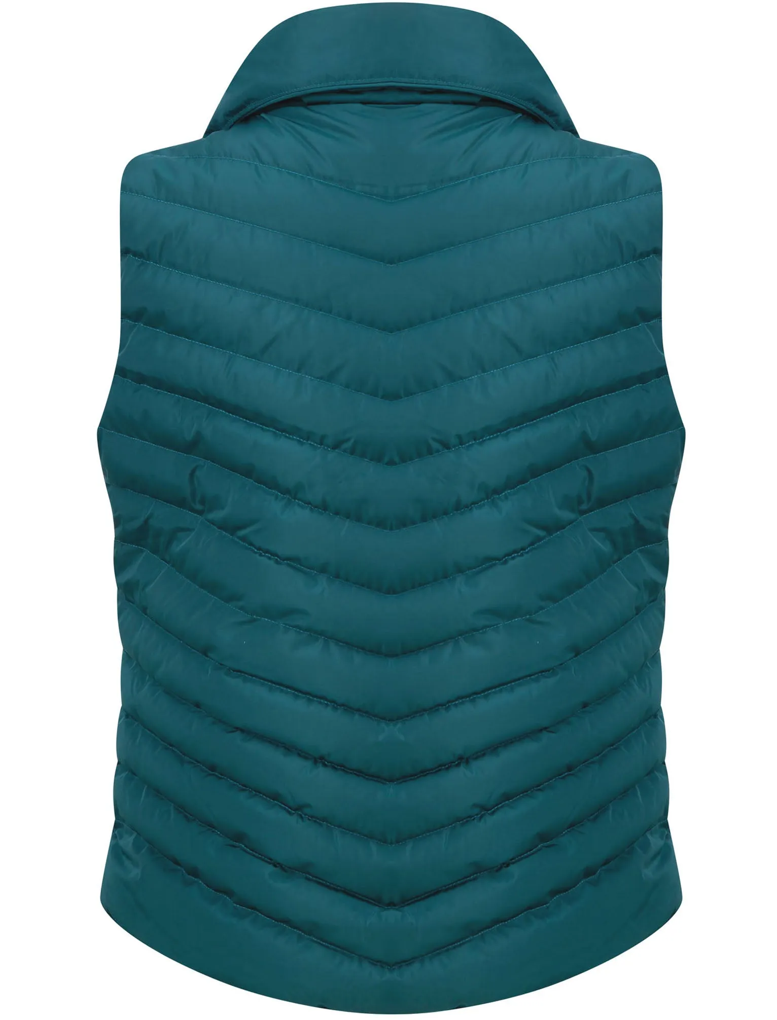 Chervil Quilted Puffer Gilet With Funnel Neck In Deep Teal - Tokyo Laundry