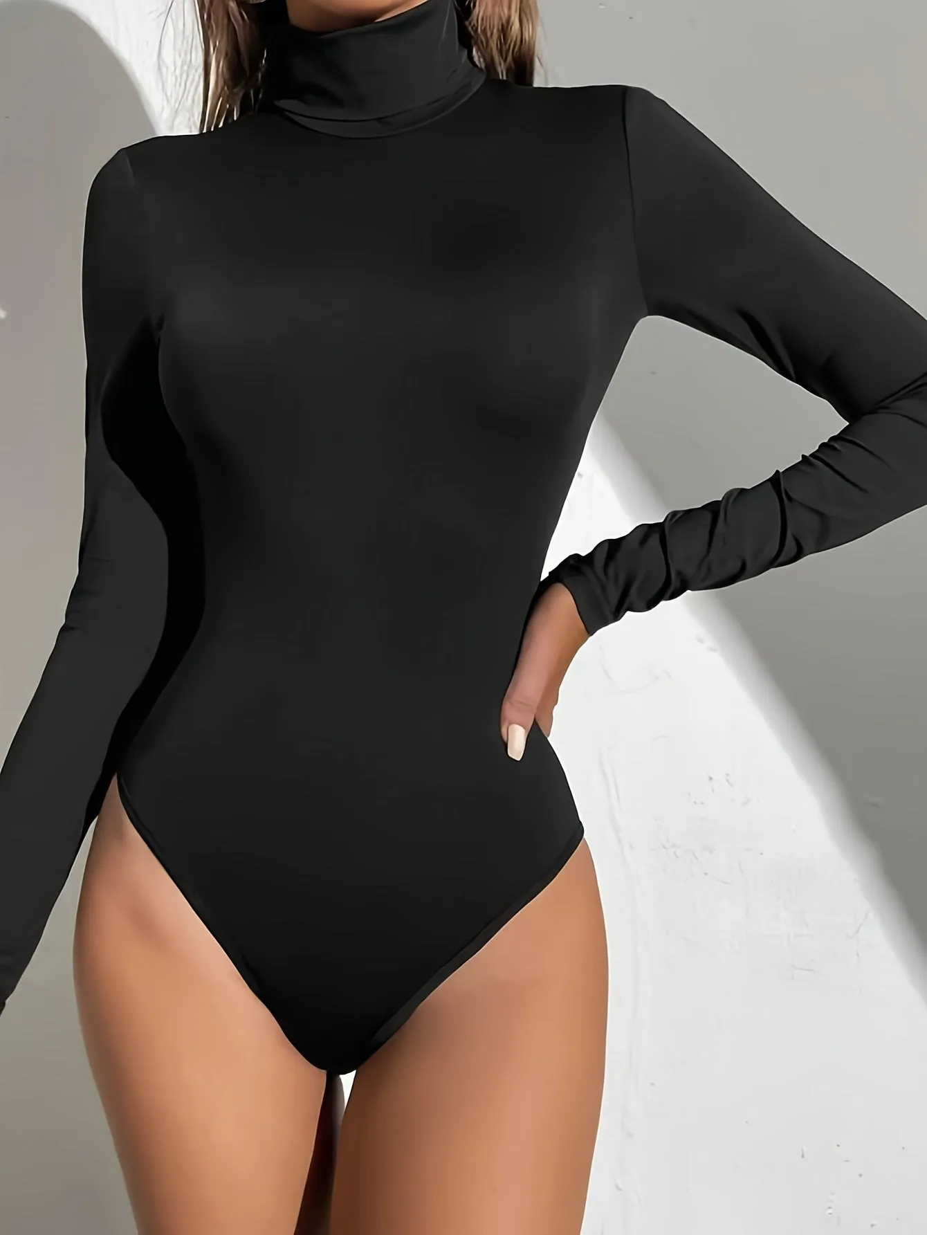 Chic  Versatile Mock Neck Bodysuit for Women